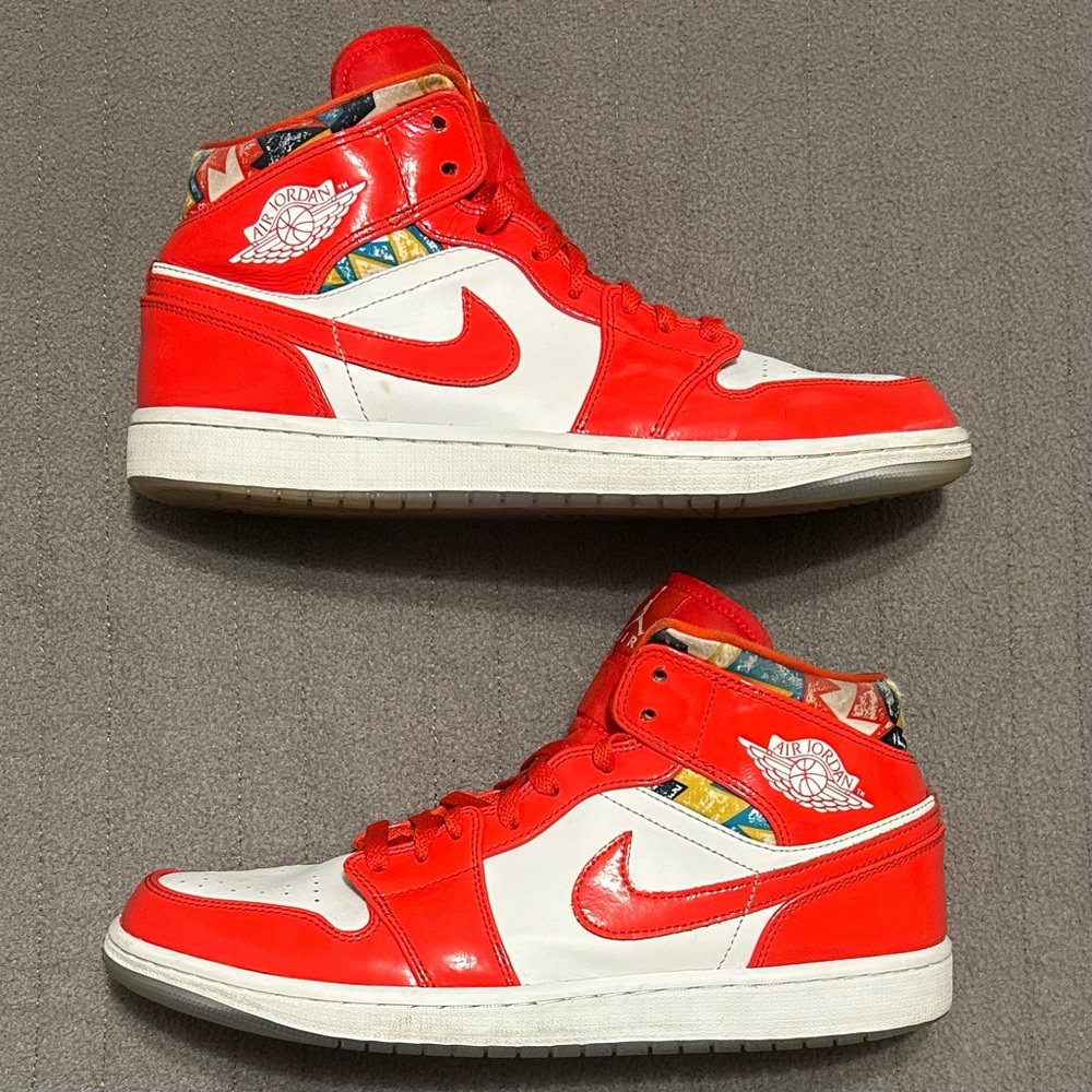 Jordan Men’s High-Top Sneakers in Red and White